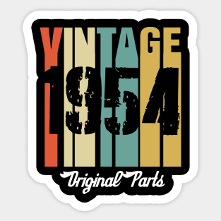 Vintage 1954 Original Parts Retro Vintage Birthday Gifts 66s Sticker